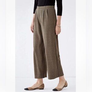 J. Jill 3X Ponte Full Leg Cropped Gingham Pull-On Pants